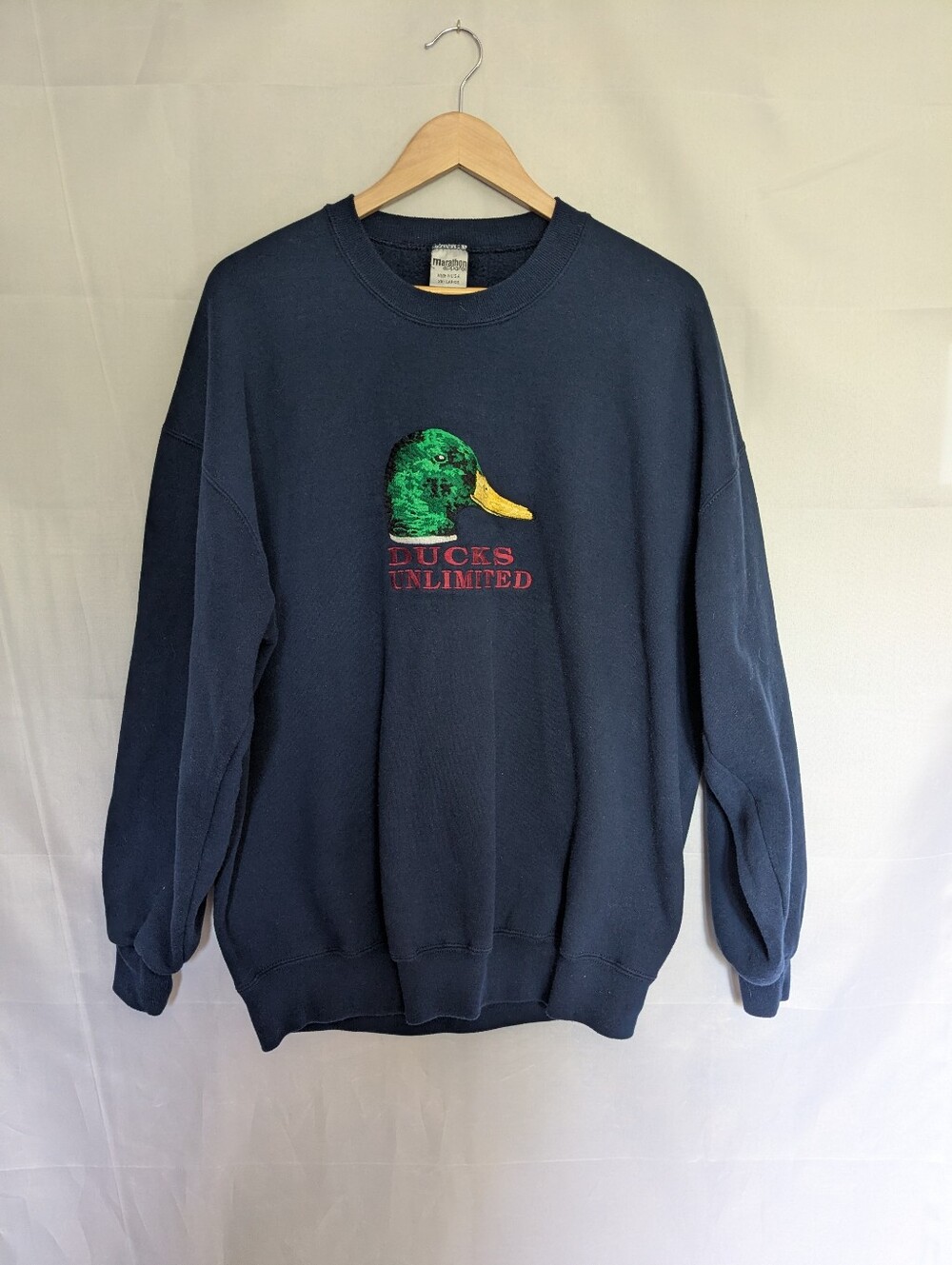 Vintage Ducks Unlimited Embroidered Crewneck Sweatshirt XXL 2XL Navy